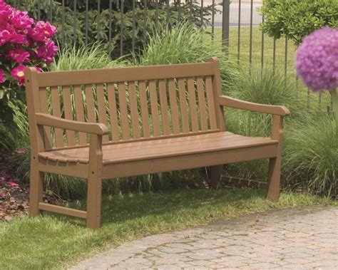 It is made with POLYWOOD recycled plastic lumber which is manufactured from milk jugs, laundry detergent bottles, and other materials of this nature. . Polywood bench